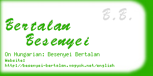 bertalan besenyei business card